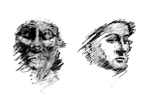 Memory of two faces - by Tony Karp