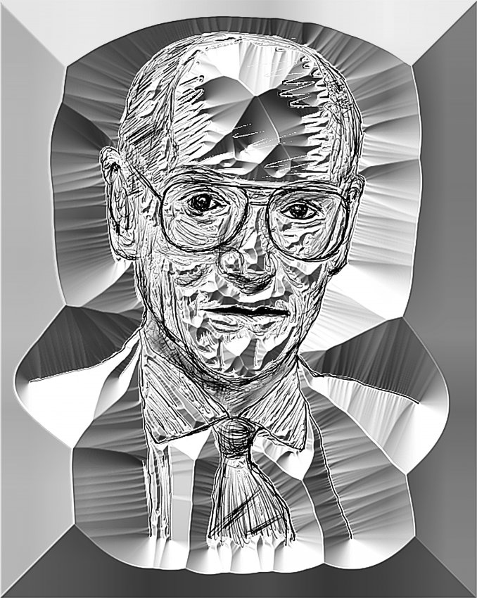 Metal engraved portrait- by Tony Karp